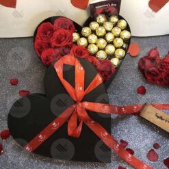 Custom Ferrero Rocher Roses Heart Box Online in Pakistan