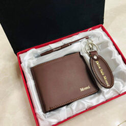 Brown wallet pen and Keychain gifts on;line in Pakistan